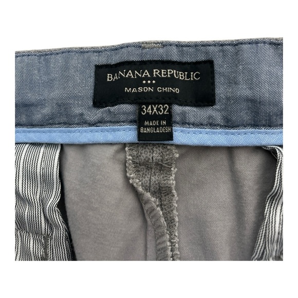 Banana Republic Factory Mason Chino Print Pants Mens Size 34x32 Paris Grey - Picture 4 of 5